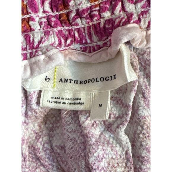 Anthropologie Pink Floral High Waisted Pull on Jogger Pants Size M - Picture 13 of 13